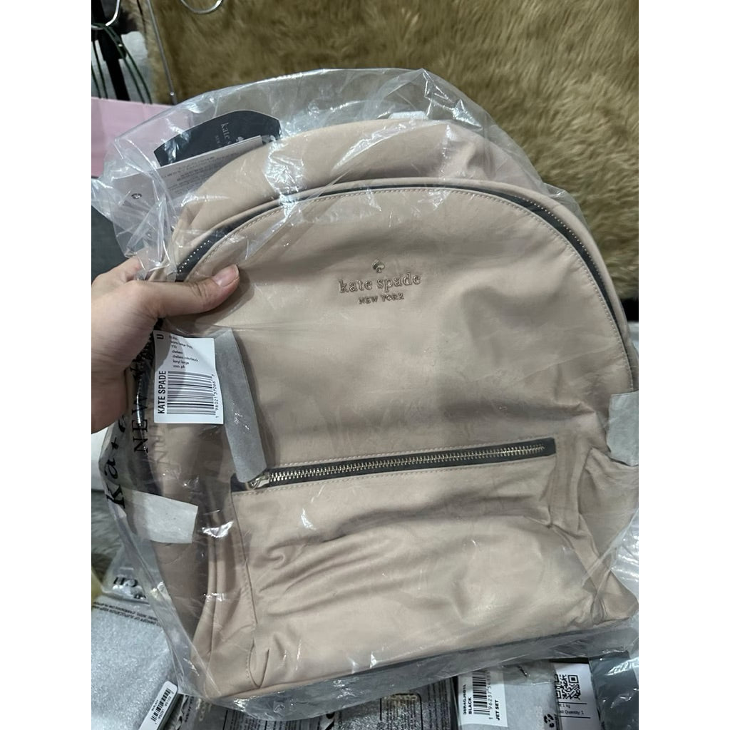 ORIG & IMPORTED KS Chelsea Medium Large Backpack Nylon Bag in Warm Beige