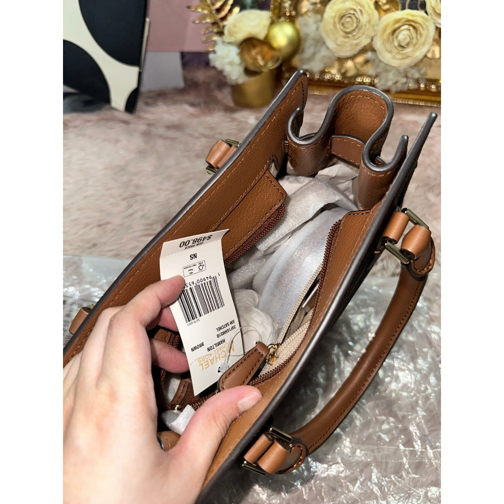 ORIG & IMPORTED MK Hamilton Small Logo Satchel Brown Bag