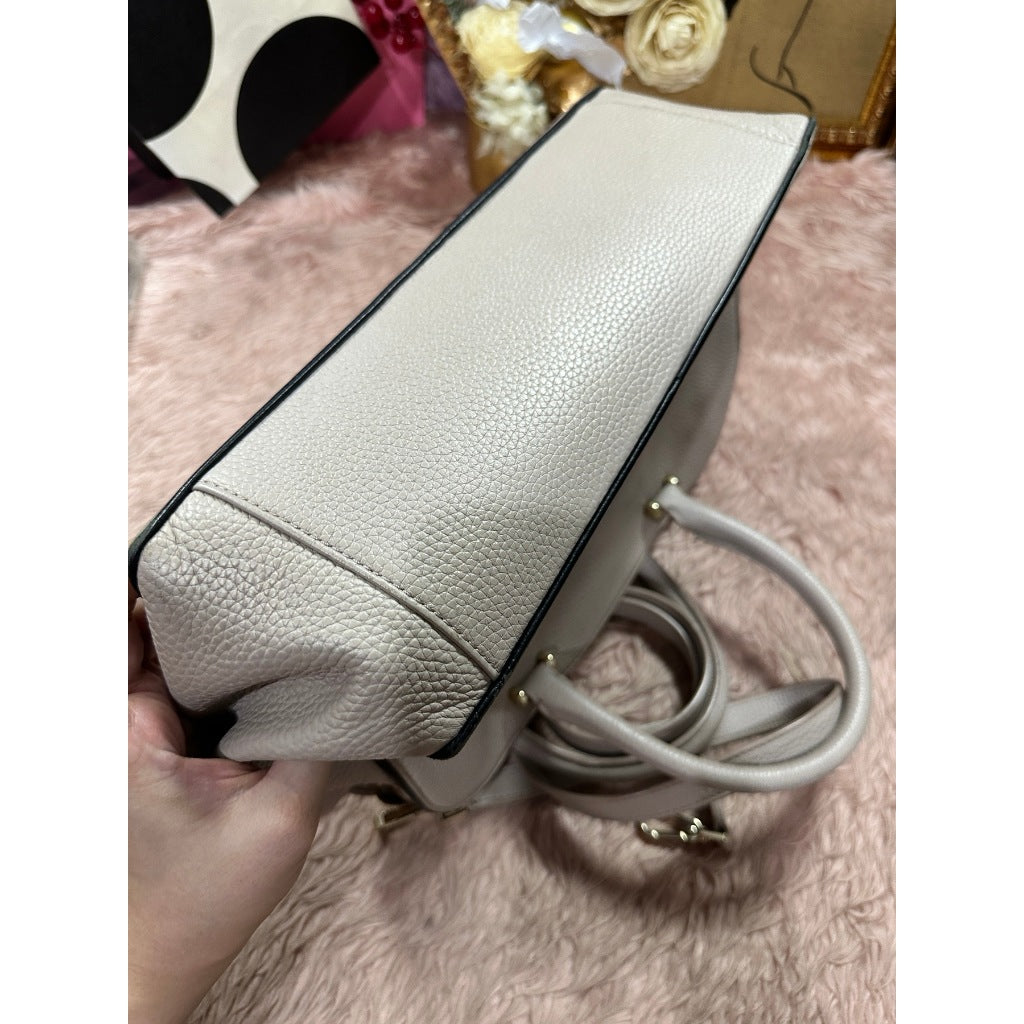 ORIG Preloved KS Kalen Chester Street Satchel Triple Compartment Taupe Bag