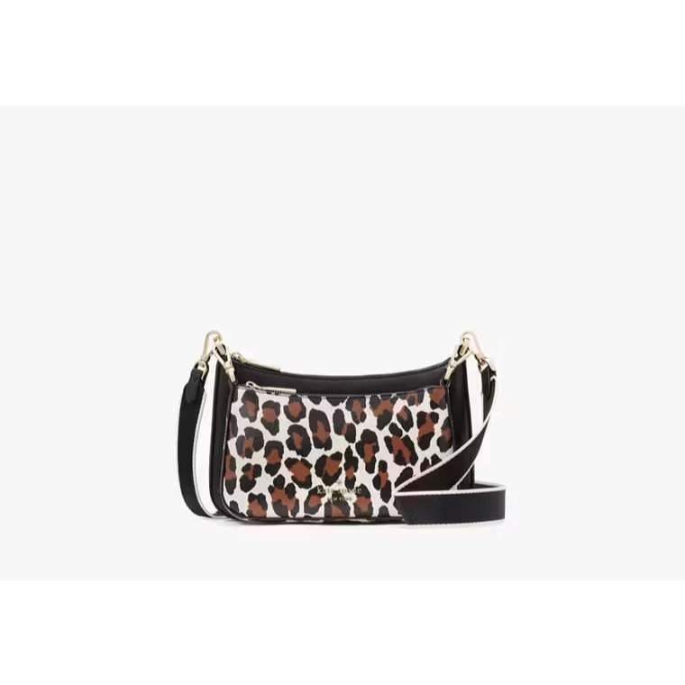 AUTHENTIC/ORIGINAL KS Duet Leopard Small Crossbody Black Dual Bag