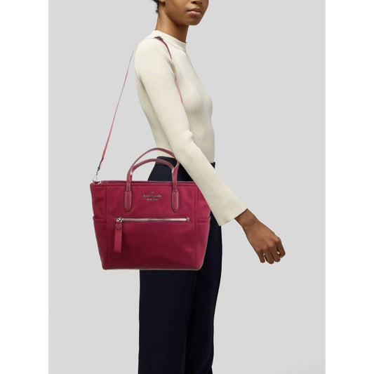 ORIG & IMPORTED KS Chelsea Medium Satchel Nylon Bag in Blackberry Maroon