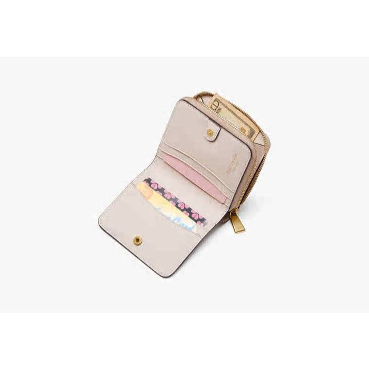 ORIG & IMPORTED KS Morgan Colorblocked Small Compact Wallet Beige