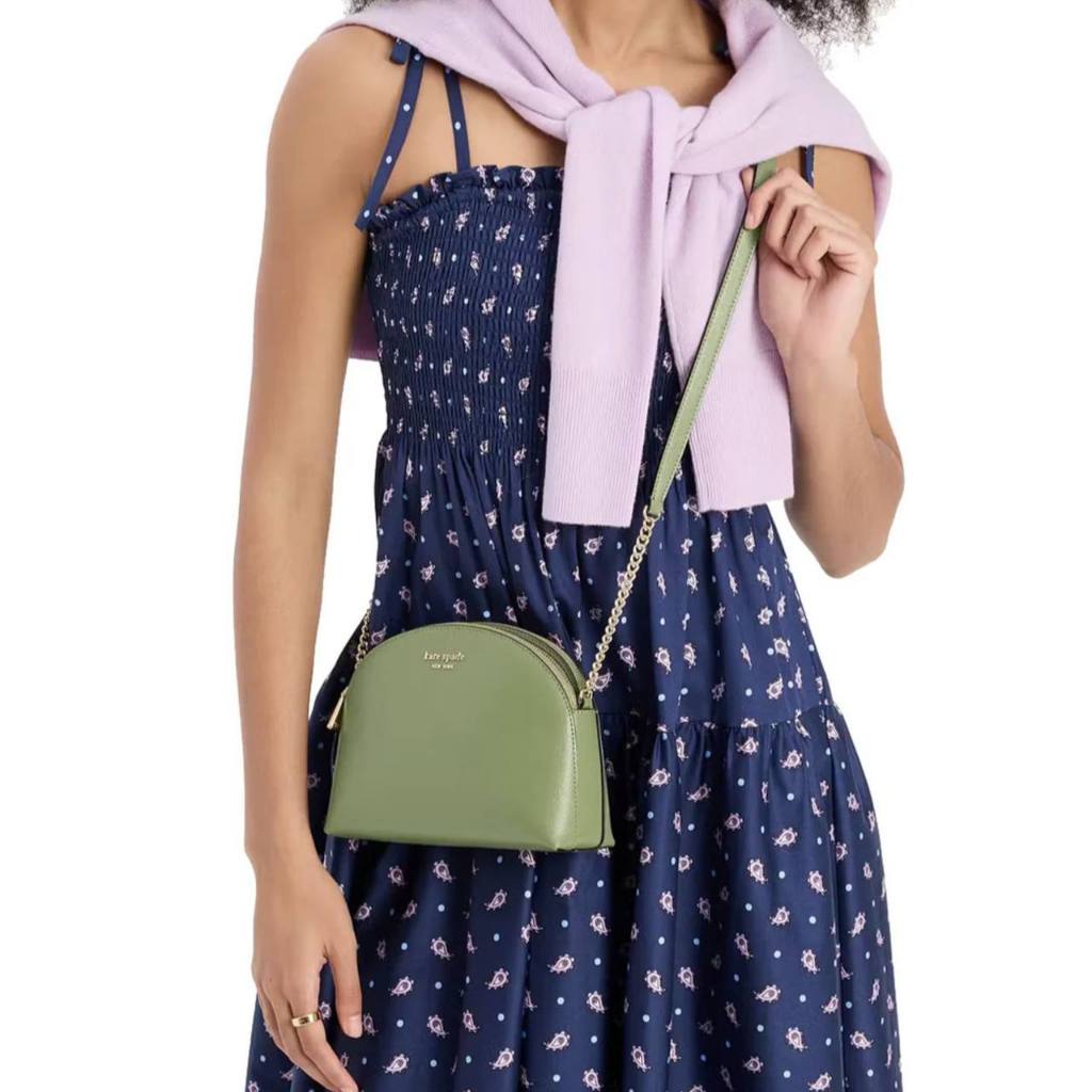 ORIG & IMPORTED KS Morgan Double-zip Dome Crossbody Small Bag Green