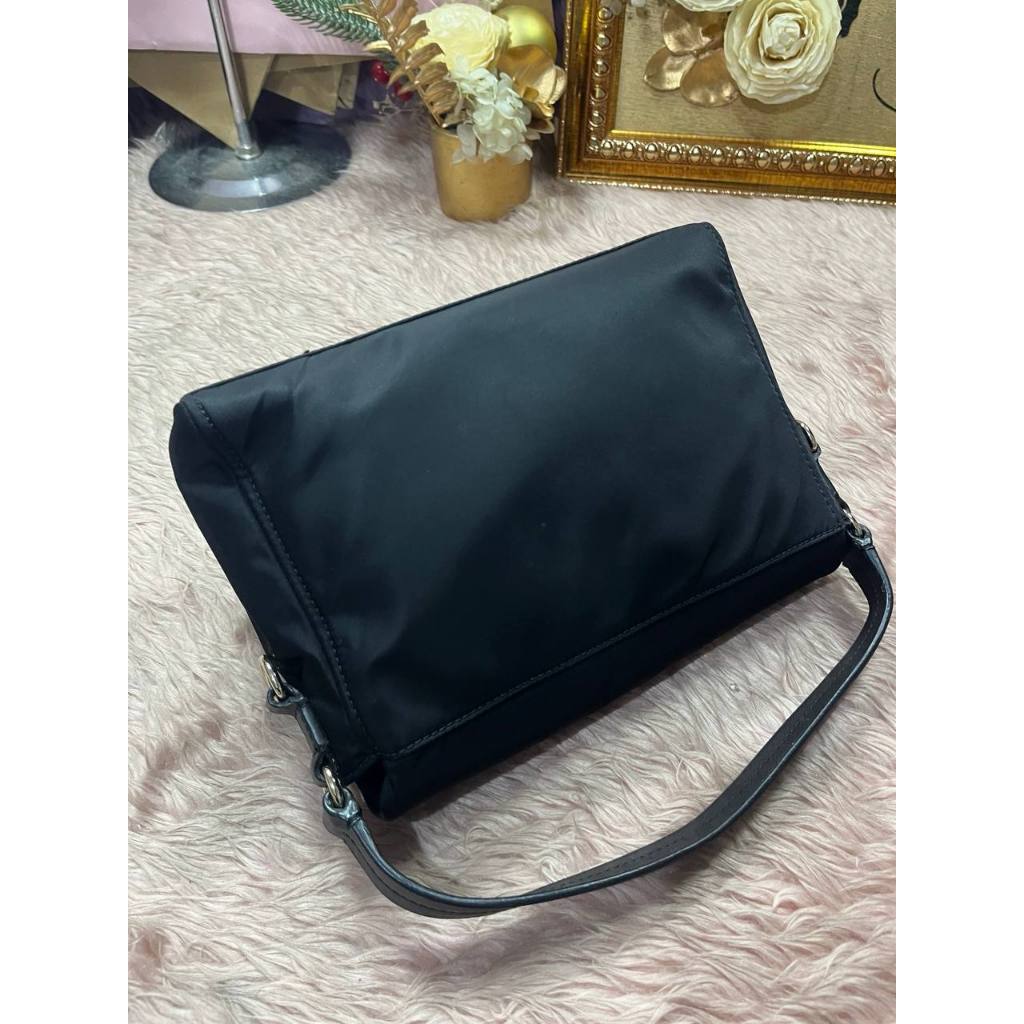 ORIG Preloved KS Blake Avenue Miri Nylon Flap Small Black Bag