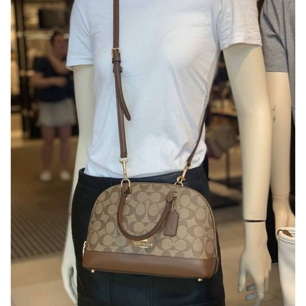 ORIG Preloved CCH Mini Sierra Satchel Signature Khaki Saddle Brown Bag