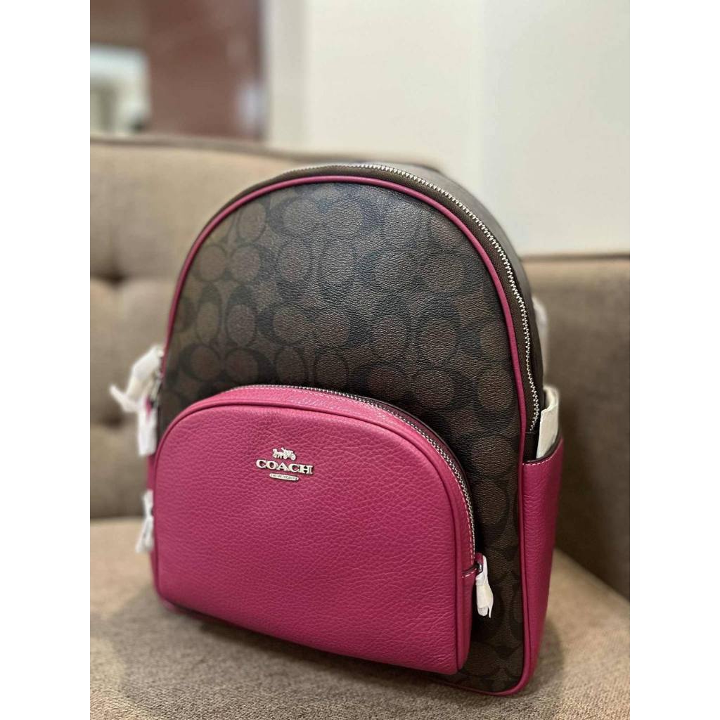 ORIG & IMPORTED CCH Medium Court Backpack In Signature Canvas Brown/Pink Bag