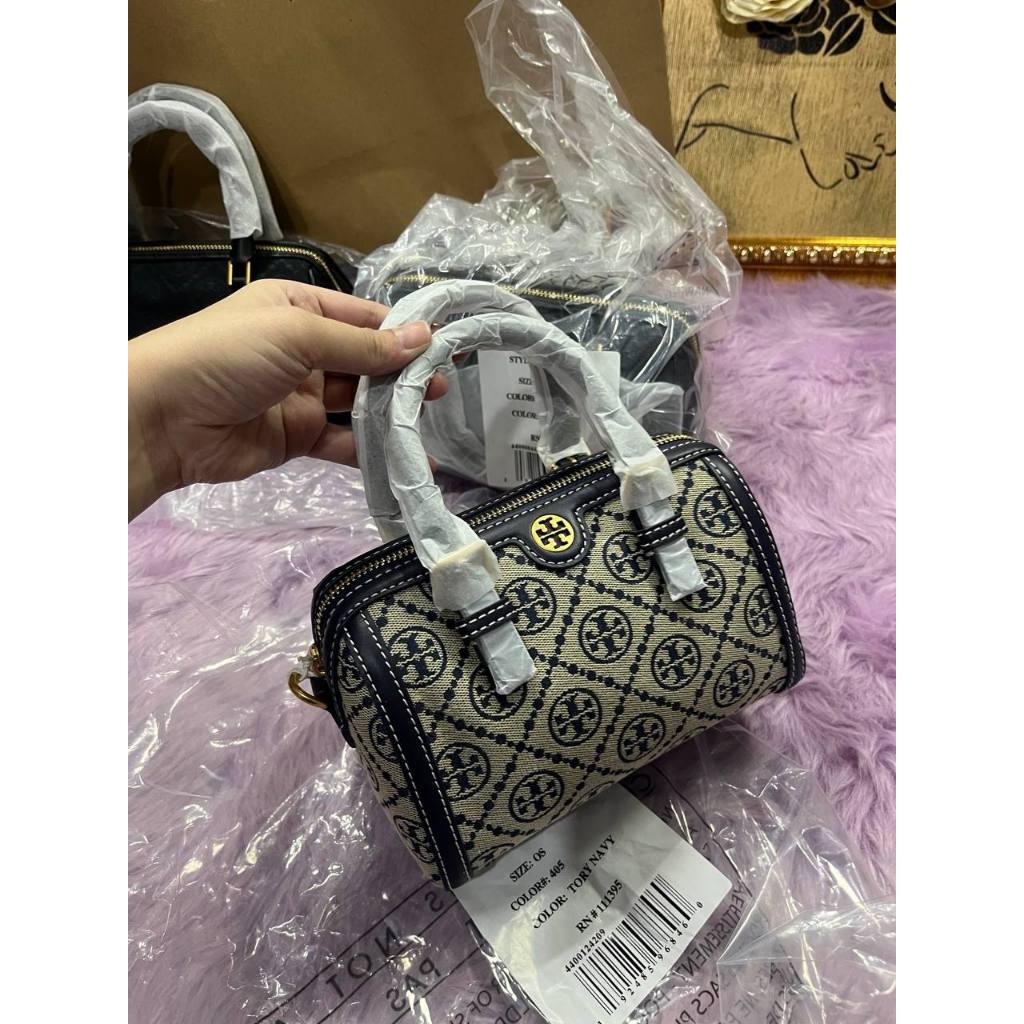 ORIG & IMPORTED TB T Monogram Mini Barrel Bag Blue