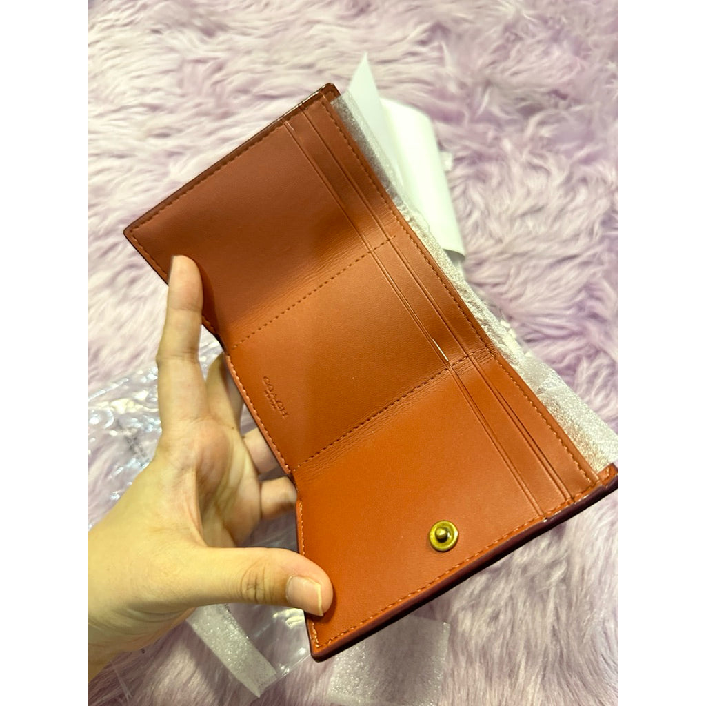 AUTHENTIC/ORIGINAL CCH Essential Mini Trifold Wallet In Signature Canvas Brown