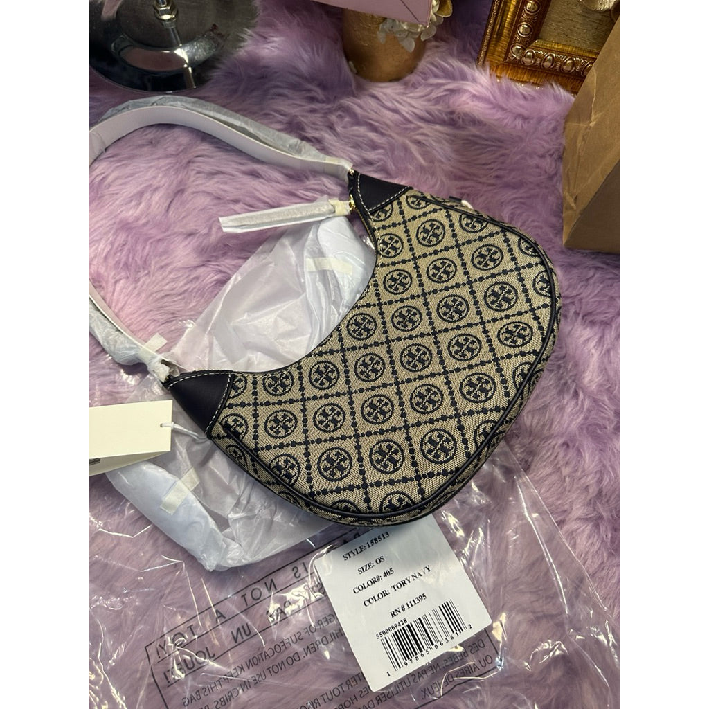 ORIG & IMPORTED TB T Monogram Crescent shoulder bag Blue