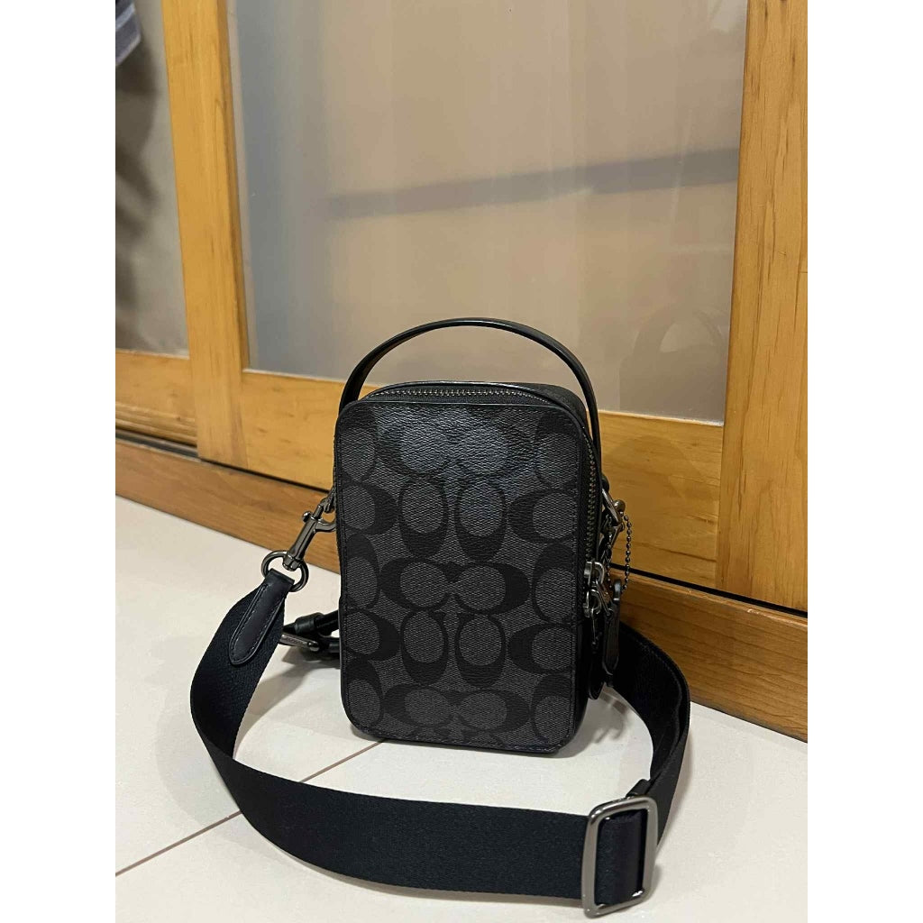 ORIG Preloved CCH Top Handle Crossbody In Signature Canvas Men Black Small Bag