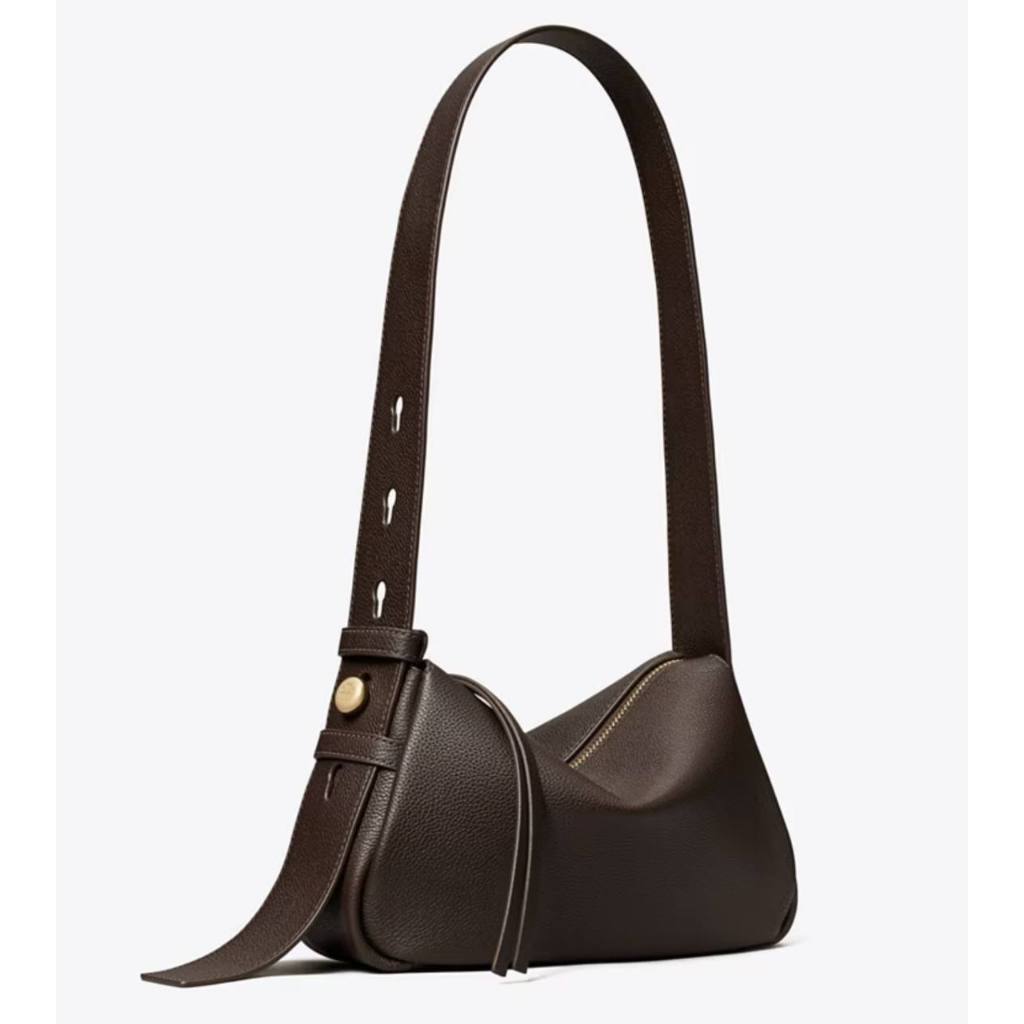 ORIG & IMPORTED TBurch Small Romy Leather Shoulder Bag Deep Brown