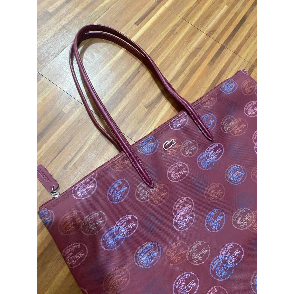 ORIG Preloved LCT L.12.12 Concept Large All Over Print Shopping Red Tote Bag
