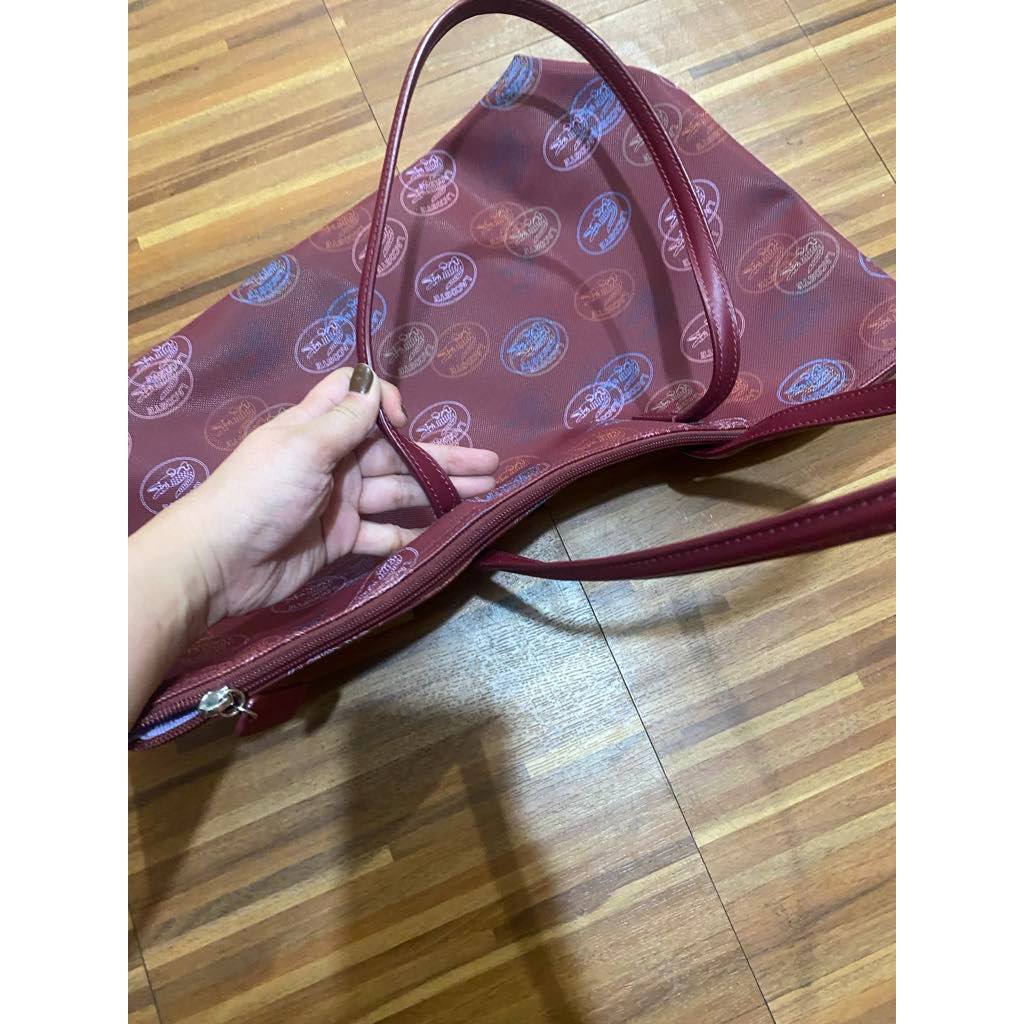 ORIG Preloved LCT L.12.12 Concept Large All Over Print Shopping Red Tote Bag