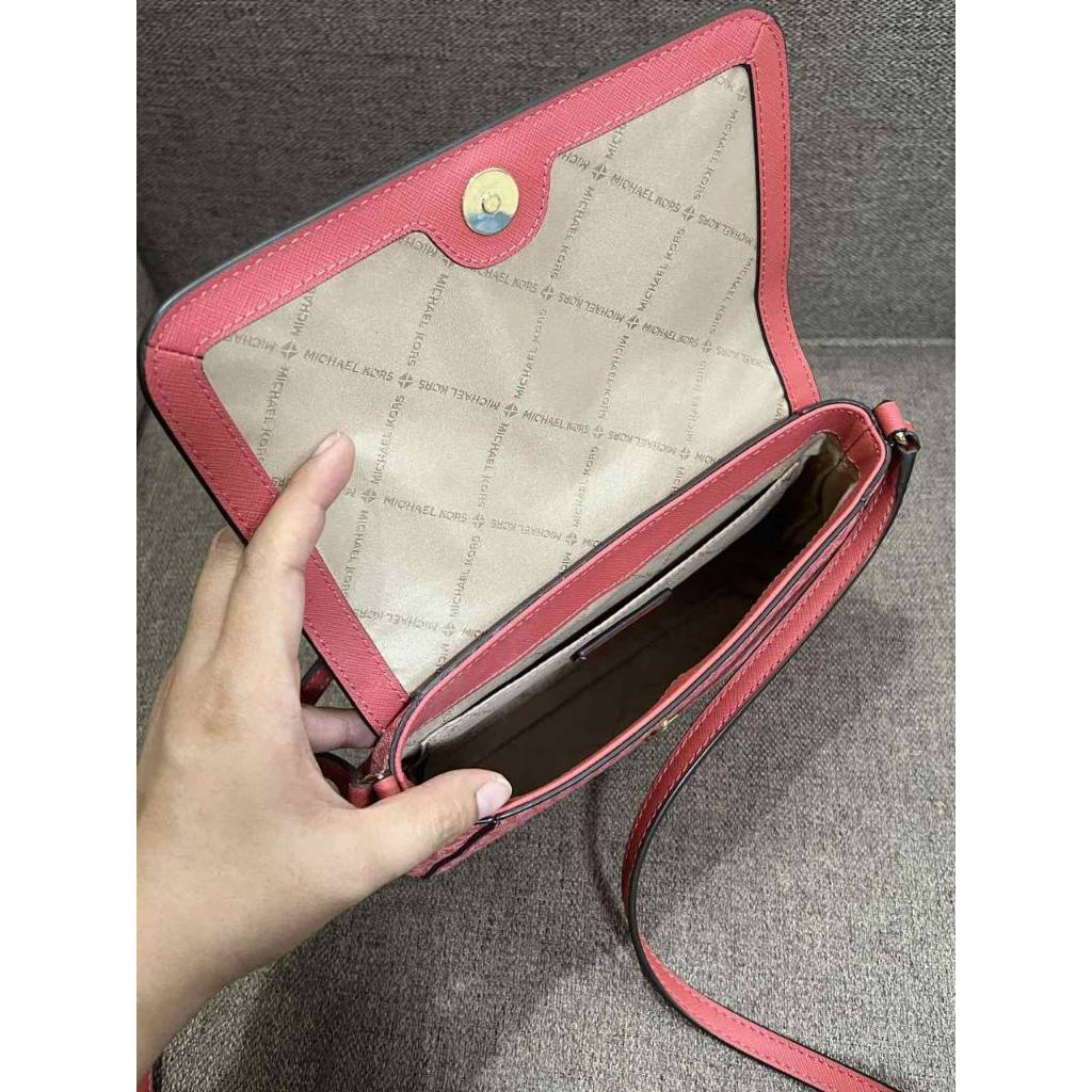 ORIG Preloved MK Medium Logo Convertible Crossbody Phone Pink Bag