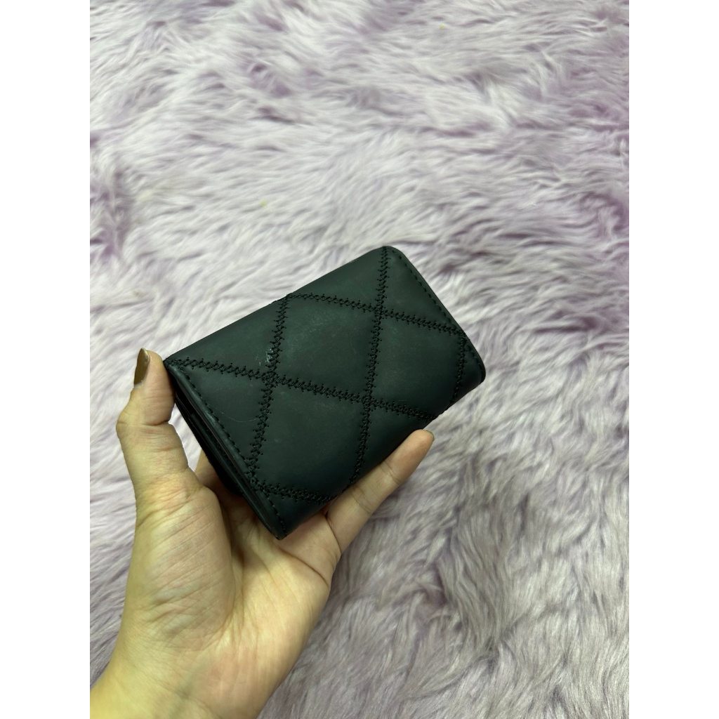 ORIG Preloved TB Willa Matte Card Case Small Black Wallet