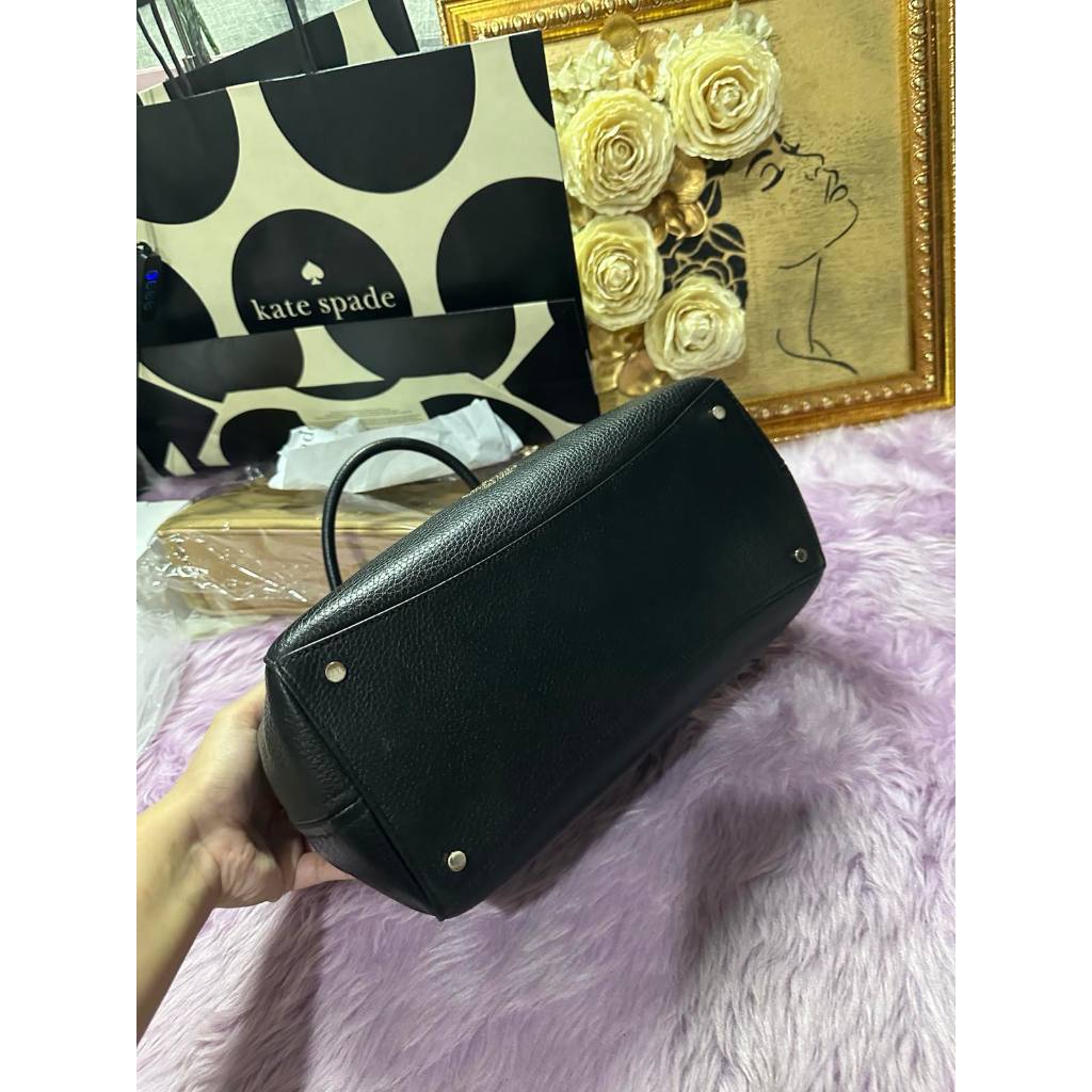 ORIG Preloved KS Leila Triple Compartment Satchel Crossbody Bag Black