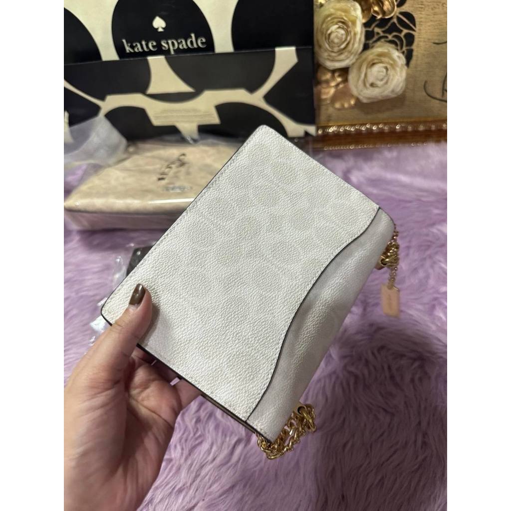 ORIG & IMPORTED CCH Mini Klare Crossbody Small Bag In Signature Canvas in GLACIER WHITE