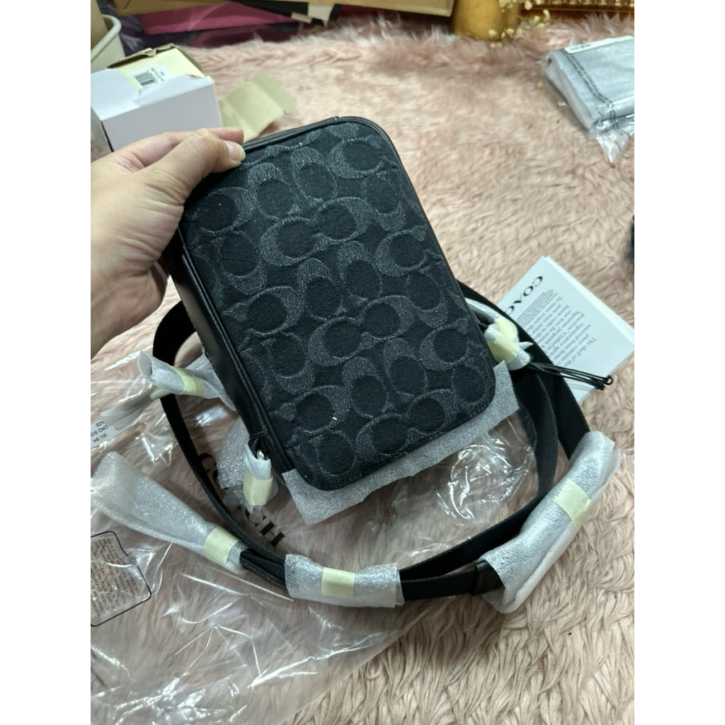 ORIG & IMPORTED CCH Stanton Crossbody Men Small Bag In Signature Jacquard - Silver/Black