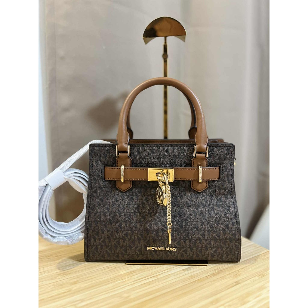 ORIG & IMPORTED MK Hamilton Small Logo Satchel Brown Bag