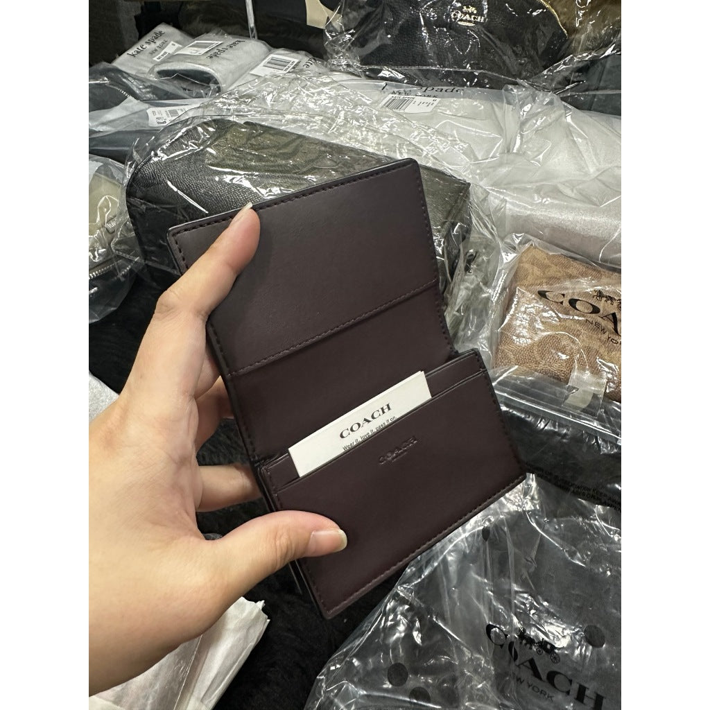 ORIG & IMPORTED CCH Business Card Case Signature Canvas Small Flap Brown Wallet