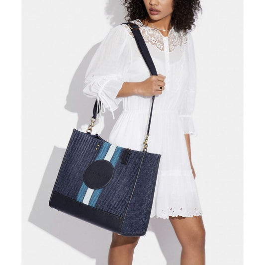 ORIG Preloved CCH Dempsey Tote Large Blue Bag 40 With CCH Patch