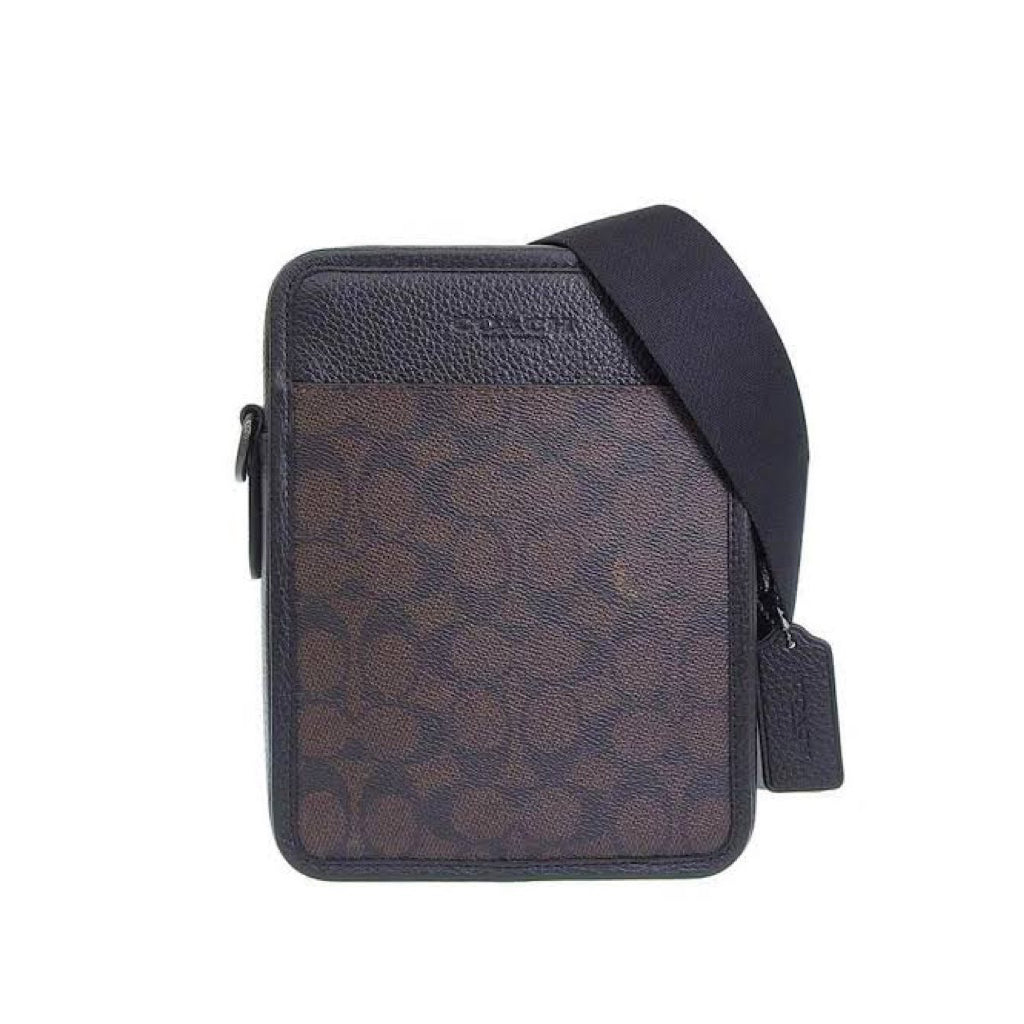 ORIG & IMPORTED CCH Sullivan Crossbody Men's Bag In Signature Canvas BLACK & MAHOGANY/BROWN
