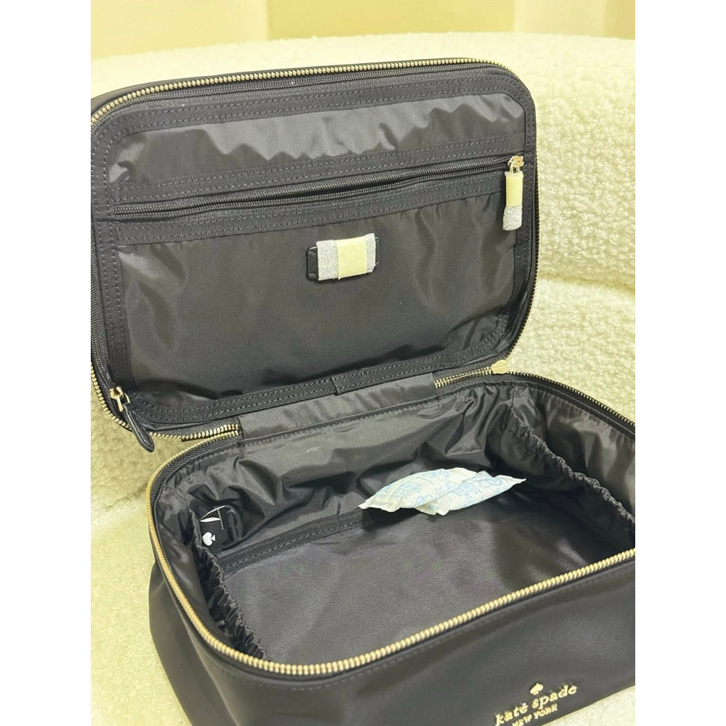 ORIG & IMPORTED Kate Spade KS Chelsea Travel Cosmetic Case Nylon Black Pouch