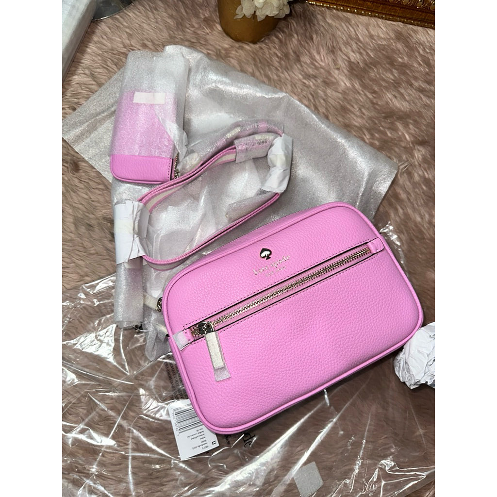 AUTHENTIC/ORIGINAL KS Emma Camera Bag Blue & Pink with small wallet