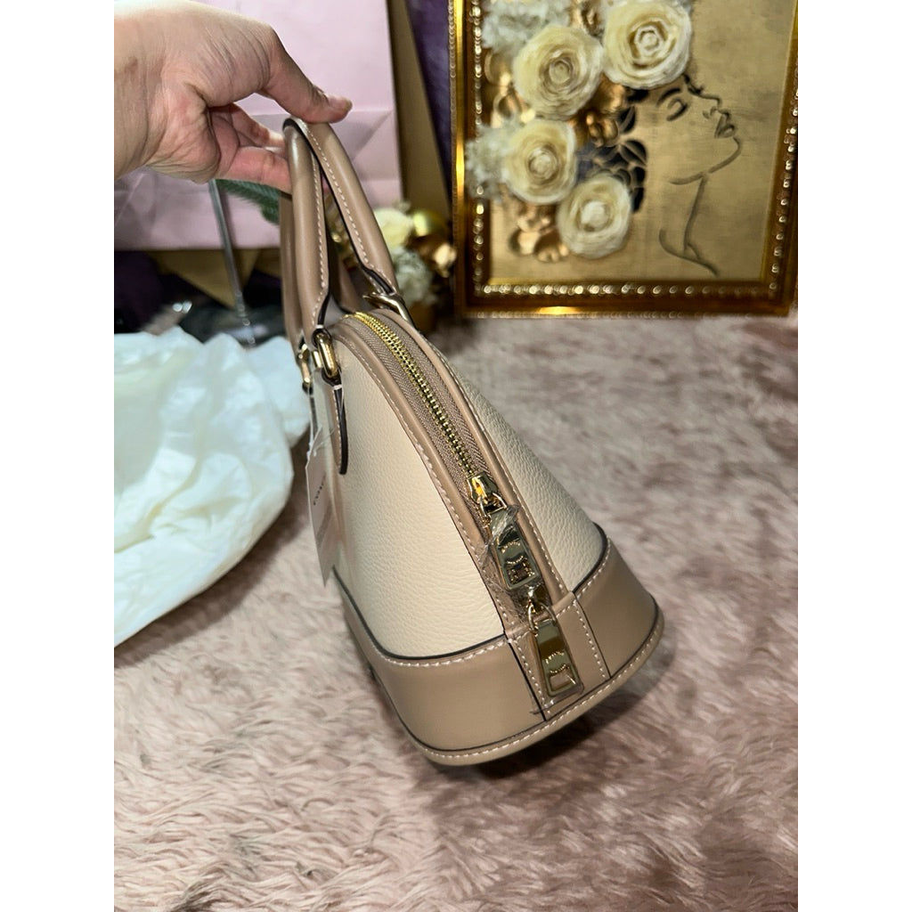AUTHENTIC/ORIGINAL CCH Sabrina Satchel Bag In Colorblock Beige Taupe
