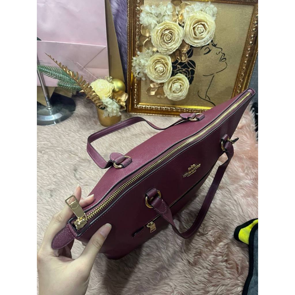 ORIG Preloved CCH Crossgrain Leather Gallery Tote Pink Fuchsia Bag