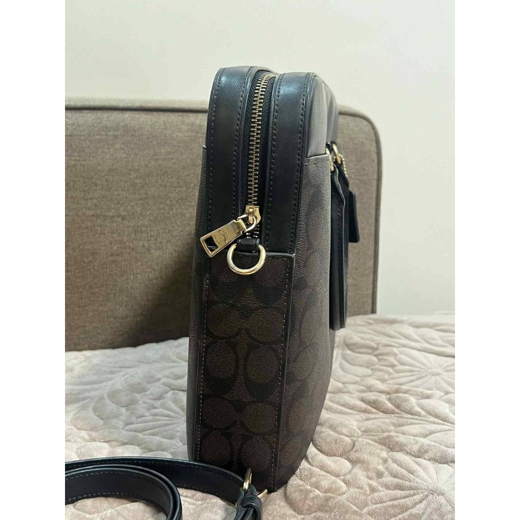 ORIG Preloved CCH Laptop Brown Bag In Signature Canvas