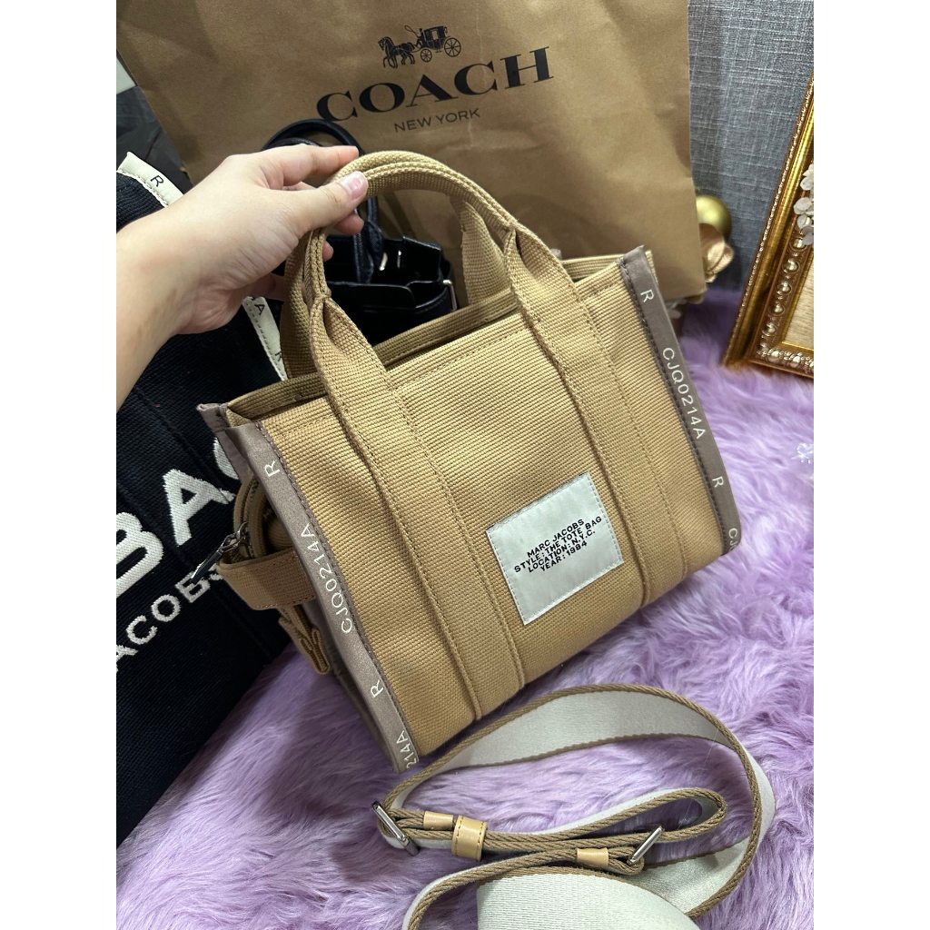 ORIG Preloved MJ The Jacquard Small Tote Bag Camel Brown