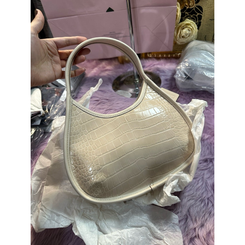 ORIG & IMPORTED CCH Retail Ergo Bag In Croc Embossed Coachtopia Leather Cream white bag