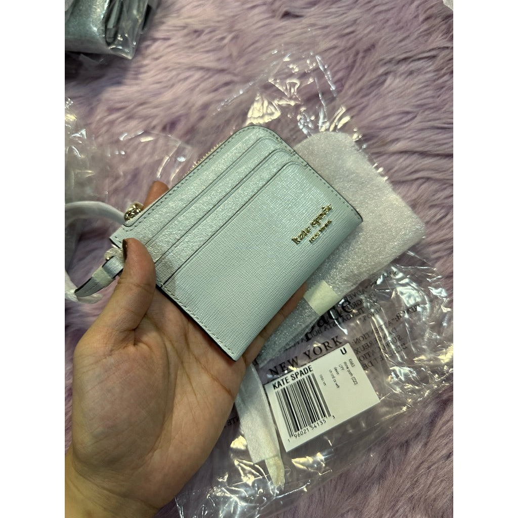 ORIG & IMPORTED KS Devin Coin Card Case Wristlet Small Wallet Brown Gray