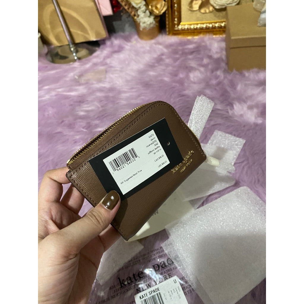 ORIG & IMPORTED KS Devin Zip Card Case Brown Wallet