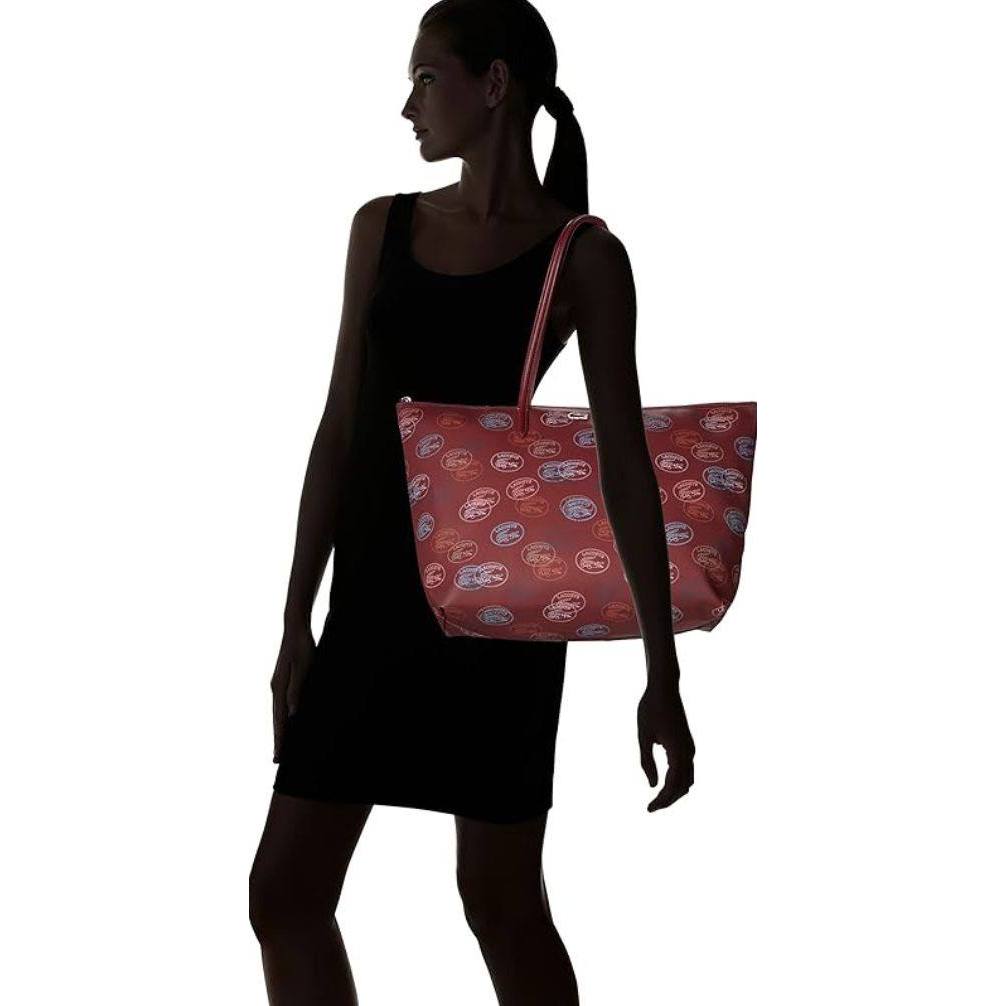 ORIG Preloved LCT L.12.12 Concept Large All Over Print Shopping Red Tote Bag