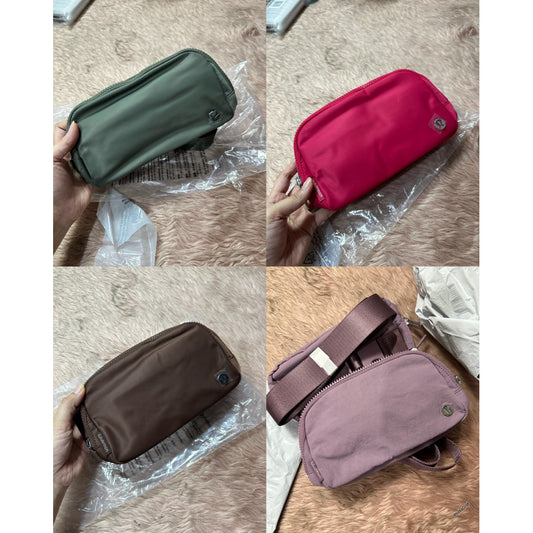 AUTHENTIC/ORIGINAL Lululemon Everywhere Belt Nylon Bag 1L brown green pink purple