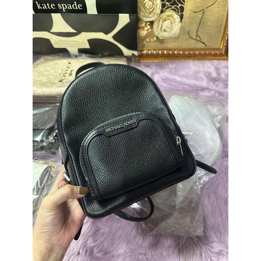 ORIG Preloved MK Jaycee XS Small Pebbled Leather Convertible Backpack Black Bag