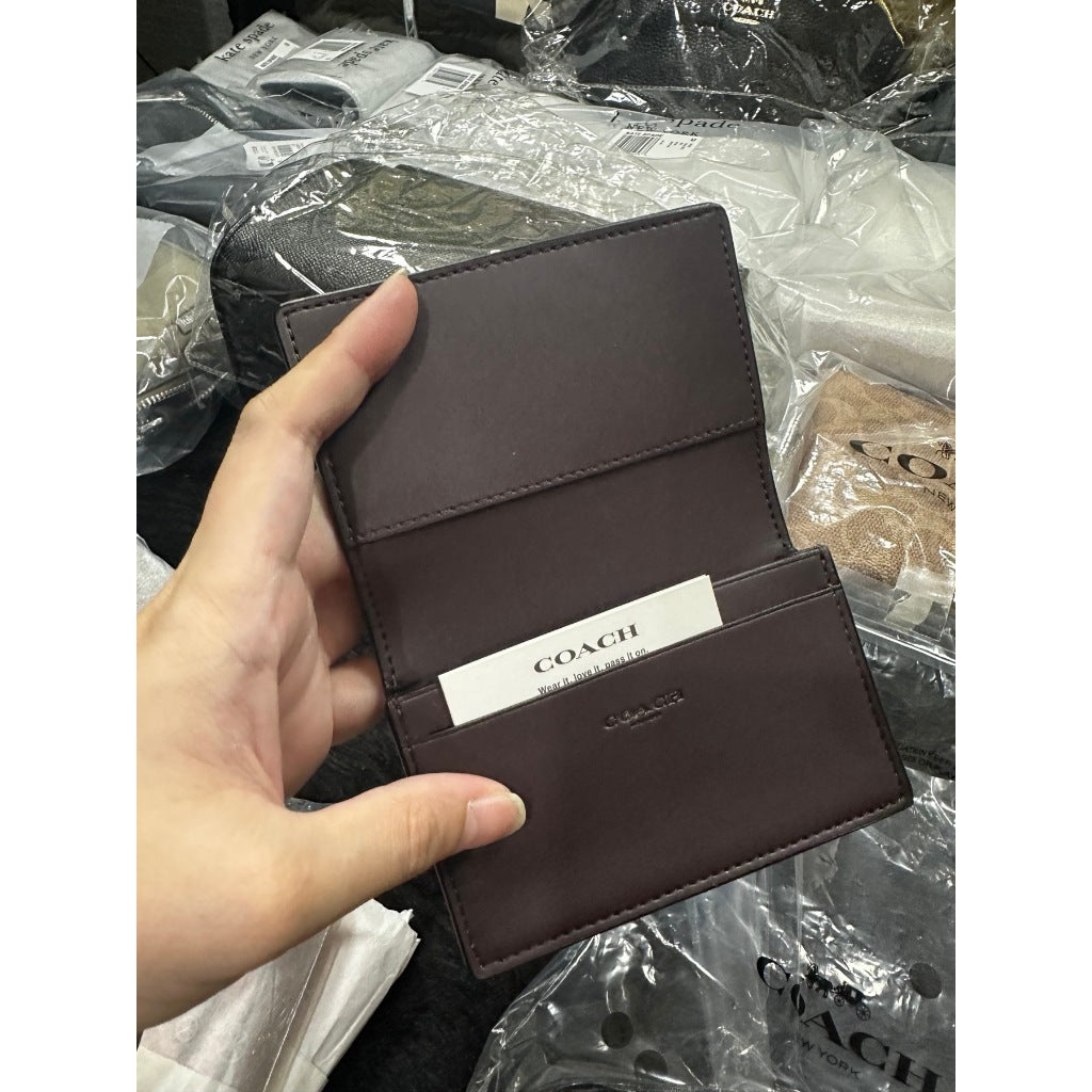 ORIG & IMPORTED CCH Business Card Case Signature Canvas Small Flap Brown Wallet