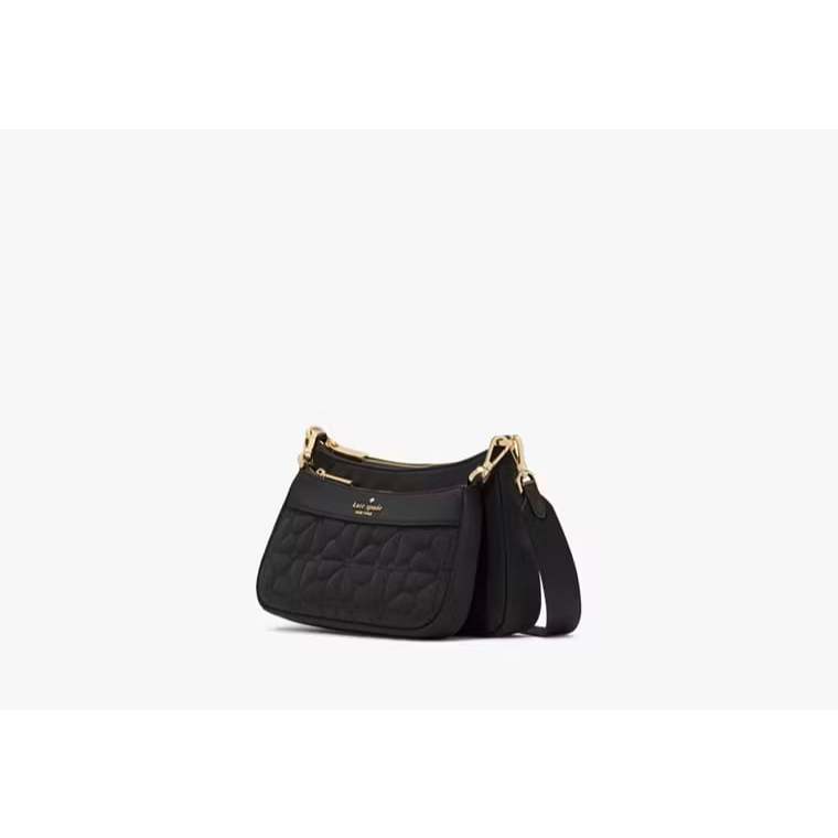 AUTHENTIC/ORIGINAL KS Duet Quilted Fabric Small Crossbody Black Bag