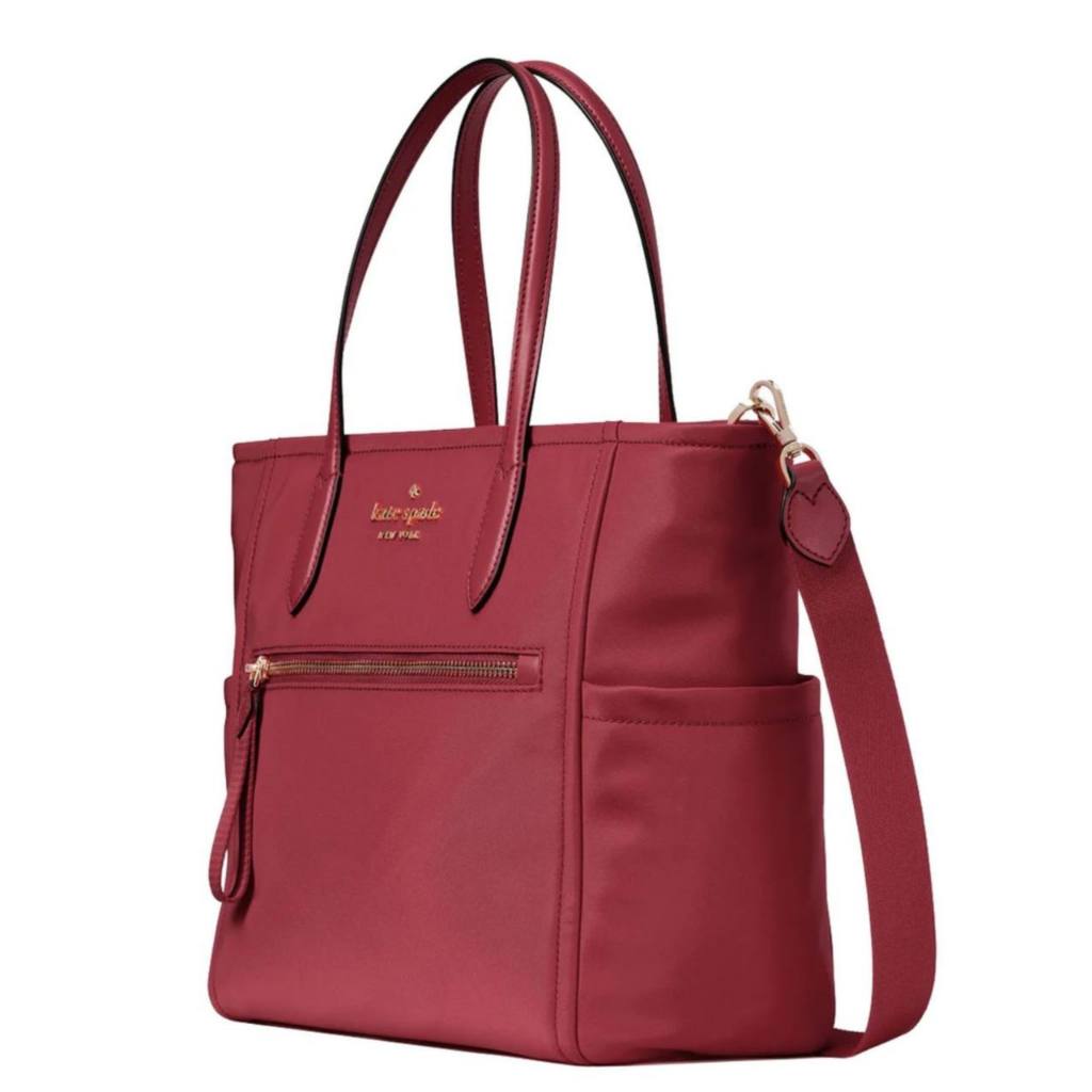 ORIG & IMPORTED KS Chelsea Medium Satchel Nylon Bag in Blackberry Maroon