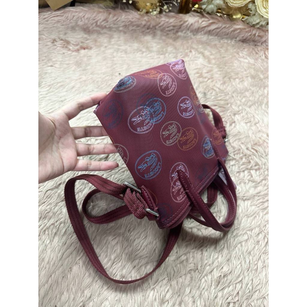 ORIG Preloved LCT Concept Croc Women's Burgundy Mini Red Bag