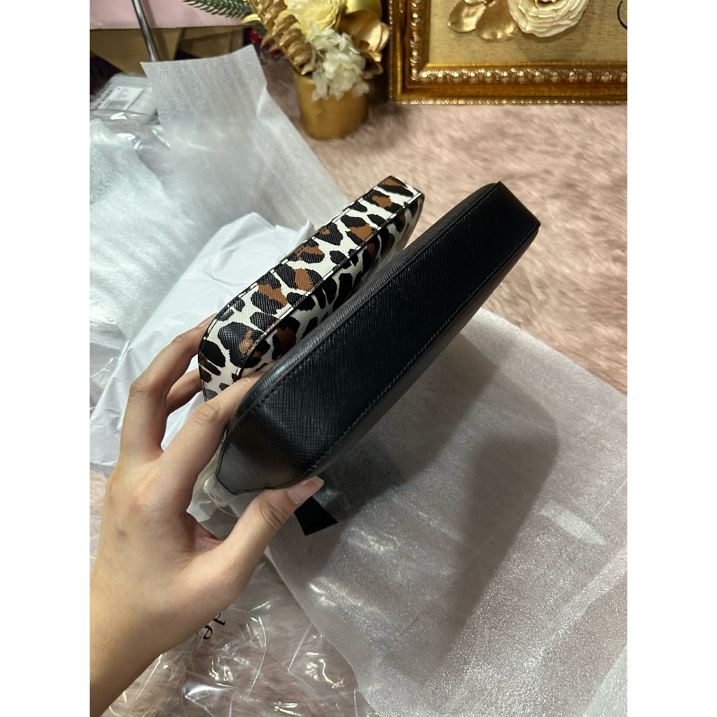 AUTHENTIC/ORIGINAL KS Duet Leopard Small Crossbody Black Dual Bag