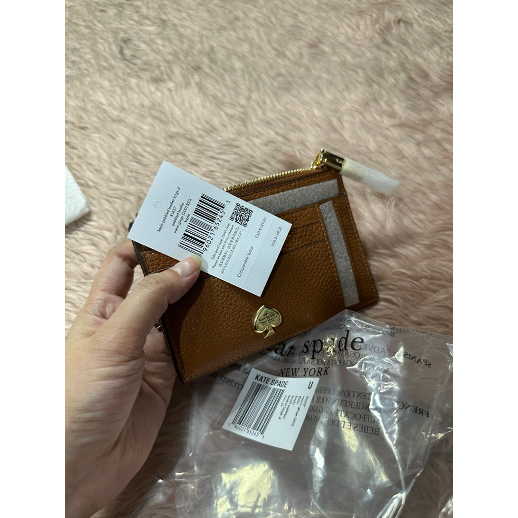 AUTHENTIC/ORIGINAL KS Kayla Large Slim Cardholder Wallet Brown/Black