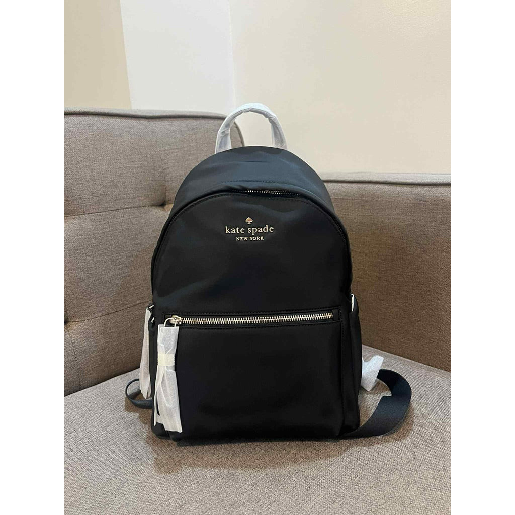 DISCONTINUED NO RESTOCK! ORIG & IMPORTED KS Chelsea Medium Backpack Black Nylon Bag Blue