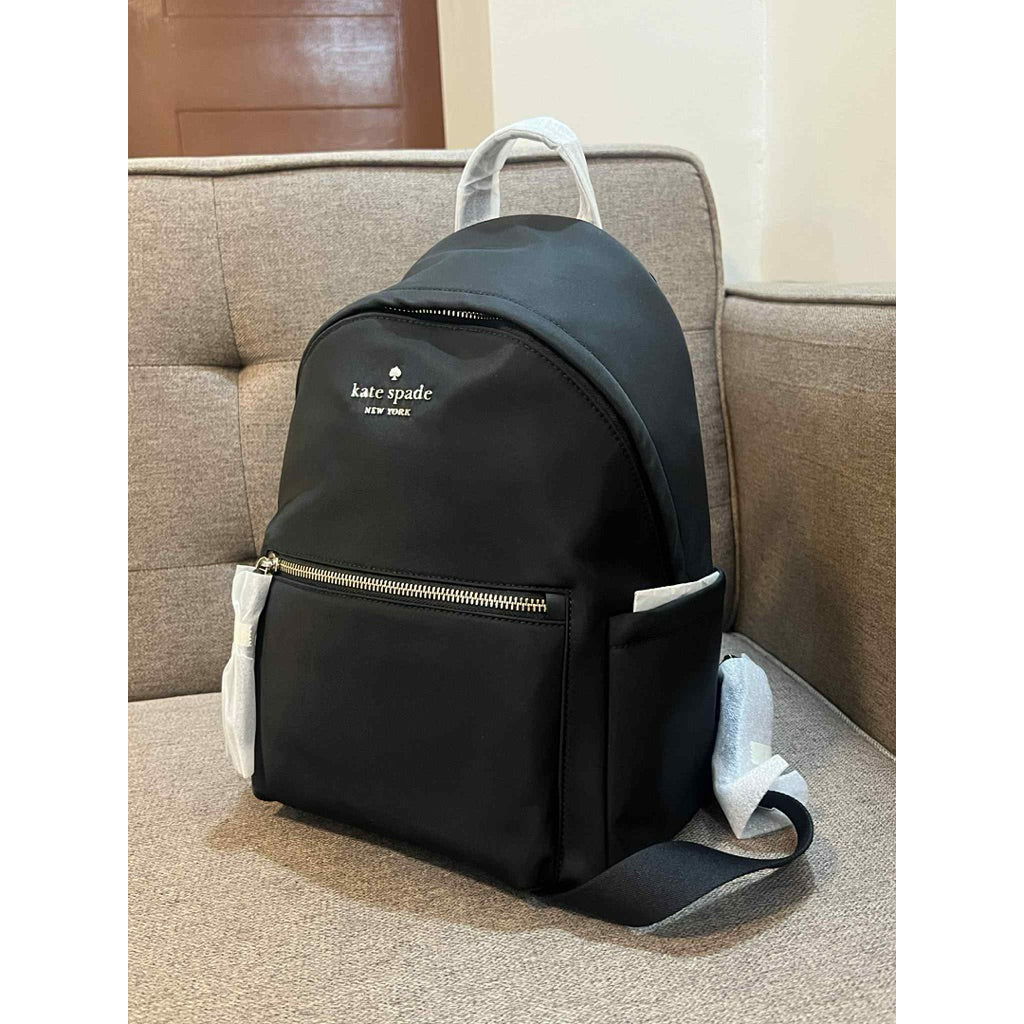 DISCONTINUED NO RESTOCK! ORIG & IMPORTED KS Chelsea Medium Backpack Black Nylon Bag Blue
