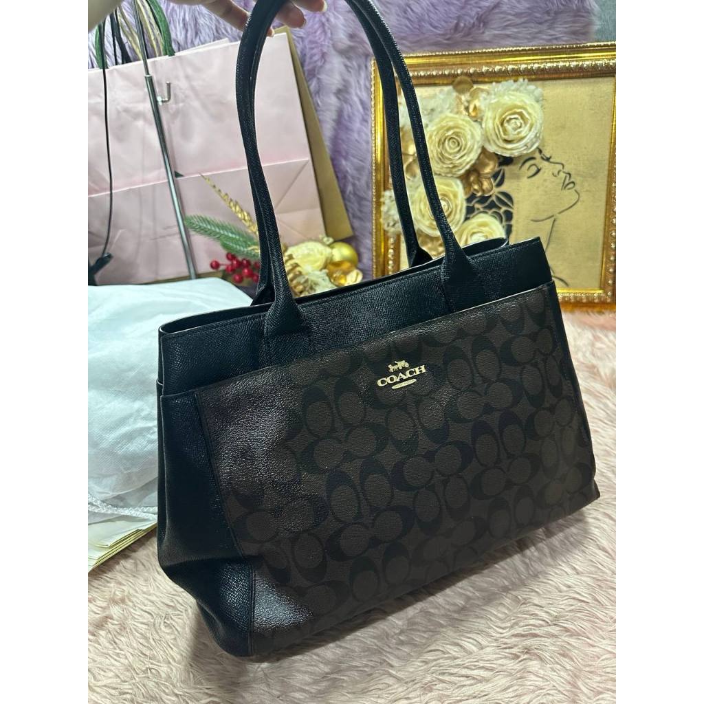 ORIG Preloved RARE CCH Casey Large Brown Tote In Signature Canvas