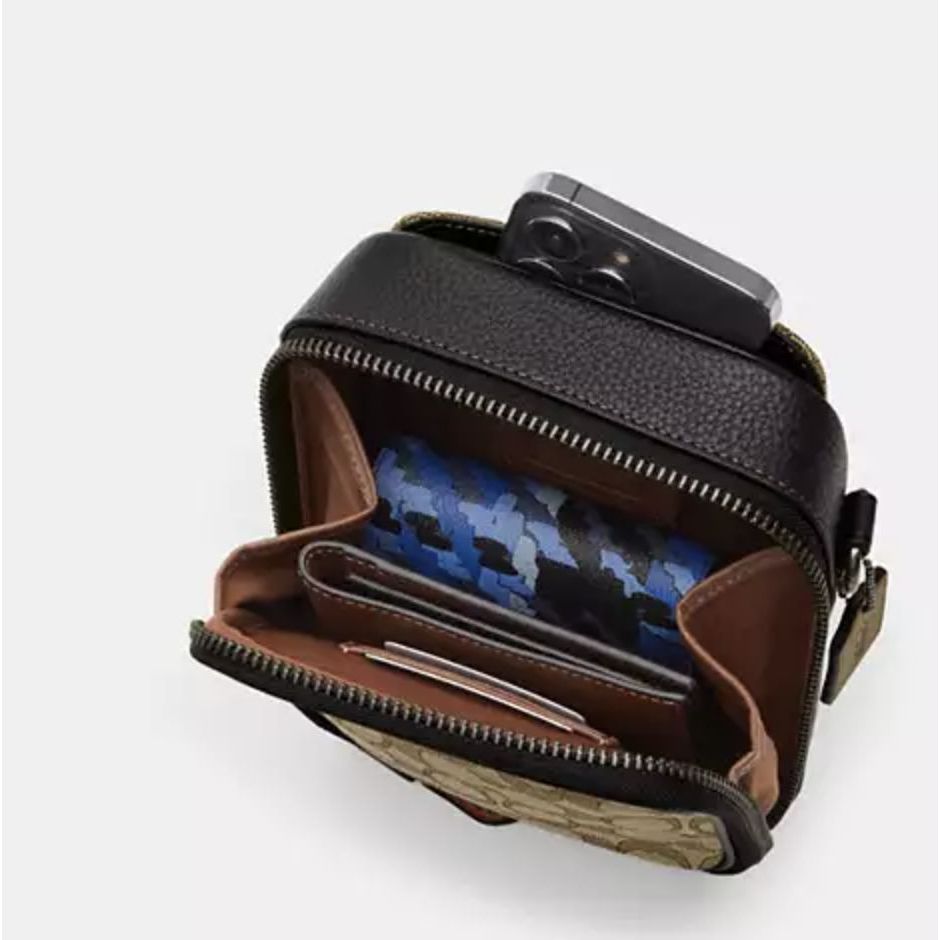ORIG & IMPORTED CCH Stanton Crossbody In Signature Jacquard Maple Brown Men Bag