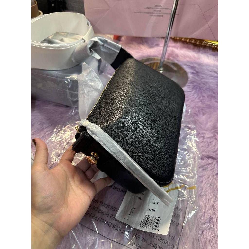 ORIG & IMPORTED TBurch Small Romy Leather Shoulder Bag Black