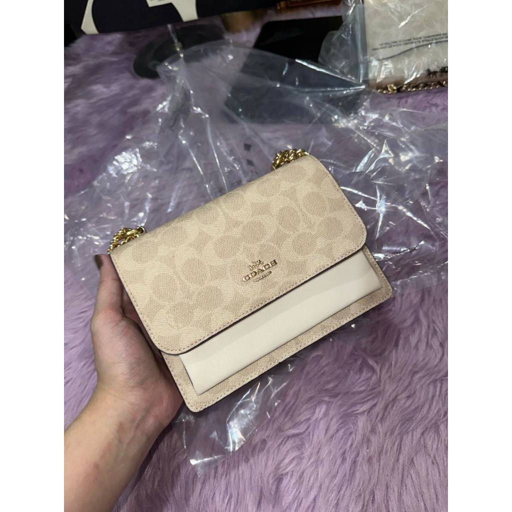 ORIG & IMPORTED CCH Mini Klare Crossbody Small Bag In Signature Canvas in SAND/CHALK